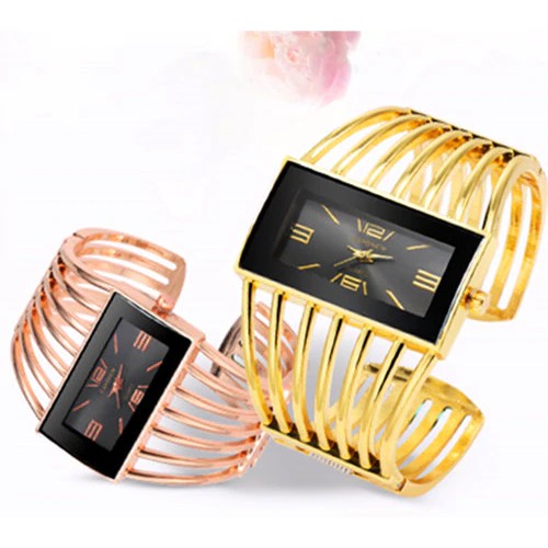 HOT PROMO Cansnow Wanita Jam Tangan Mewah Modis Mawar Emas Gelang Gelang Jam Tangan Wanita Gaun-7