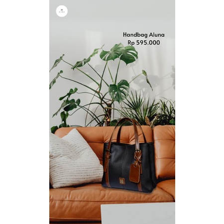 Tas Kulit Asli Wanita Slingbag Aluna Handbag Kekinian 2 Kompartmen Kulit Lembut