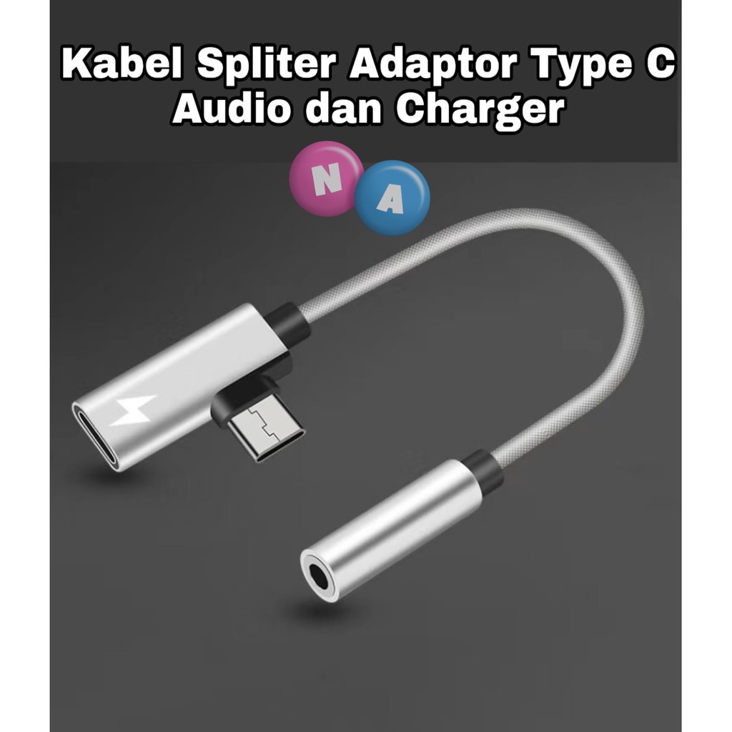 Kabel Spliter Type C Audio dan Charger - Adaptor Type C Audio Charger