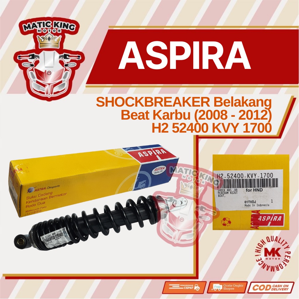 Shockbreaker sok Belakang Beat Karbu (2008-2012) ASPIRA H2-52400-KVY-1700