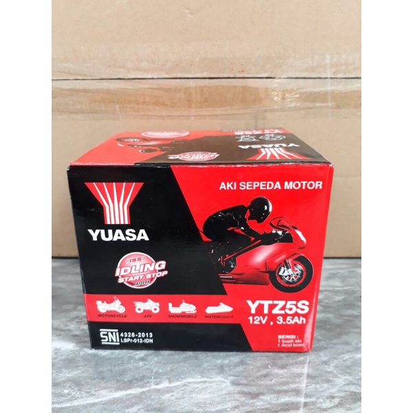 aki motor acuu yuasa original ytz5s beat supra jupiter mio