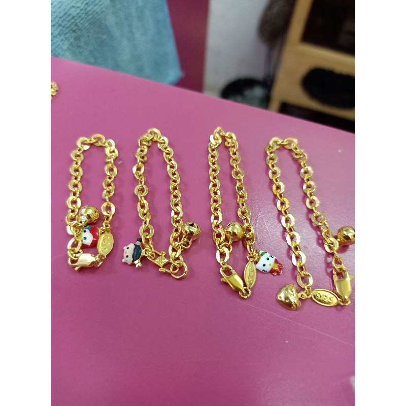  GELANG  ANAK PERAK 925 SILVER  LAPIS MAS KUNING  24k Shopee 