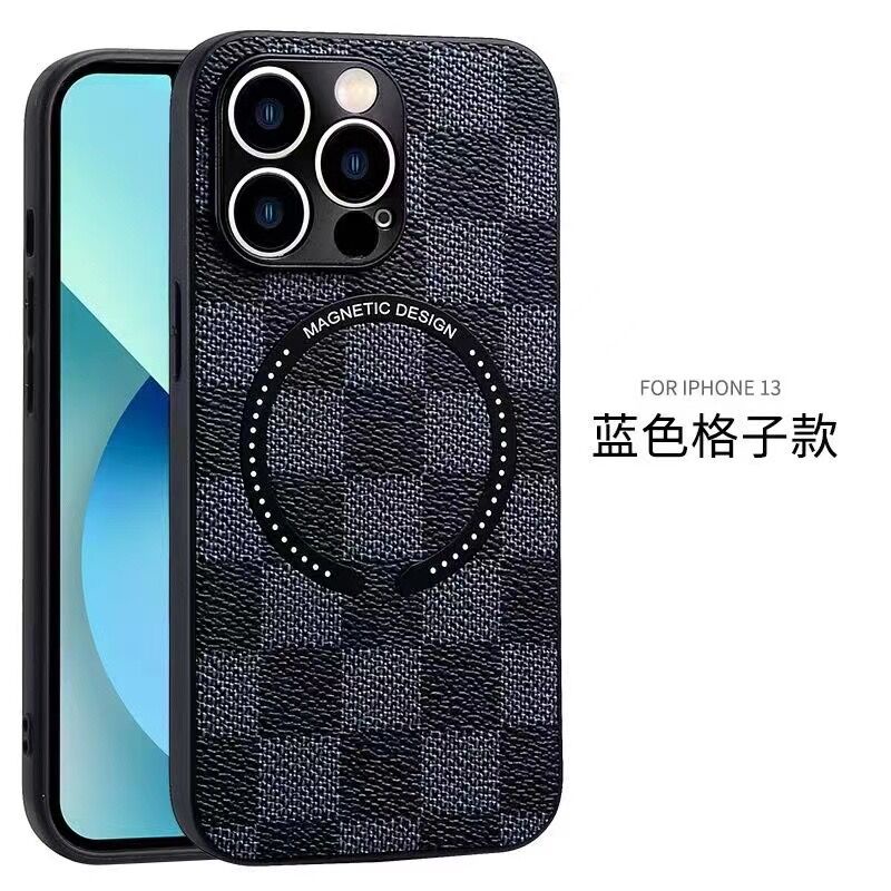 New! ! Magnetic Charging Case for iPhone 11 Pro Max 12 Pro Max 13 Pro Max Carbon Fiber Texture Leather Matte Composite