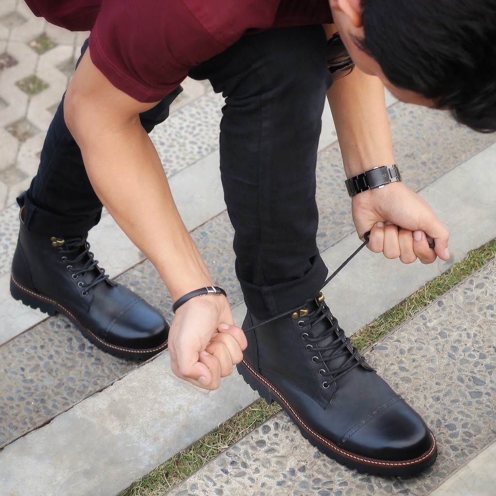 ARPEGIO BLACK (KULIT ASLI) |ManNeedMe x Reyl| Sepatu Safety Boots Pria ORIGINAL