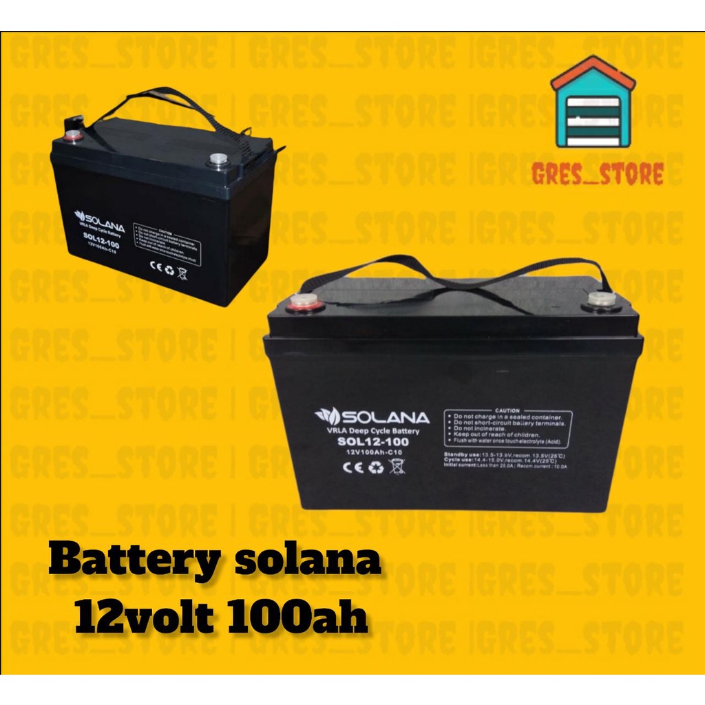 Aki SOLANA Battery 12V 100AH UPS VRLA aki MF SOLANA 100AH BATERAI SOLANA 100AH