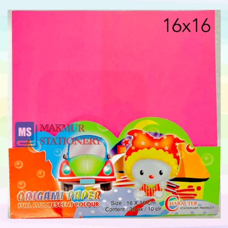 

Kertas Origami/Kertas Lipat Character (isi 30) 16 x 16 Fluorescent Colour