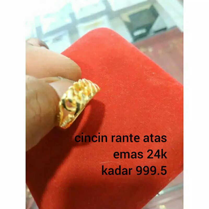 Cincin 24K emas asli 999.9%/999.5 berat ringan saja