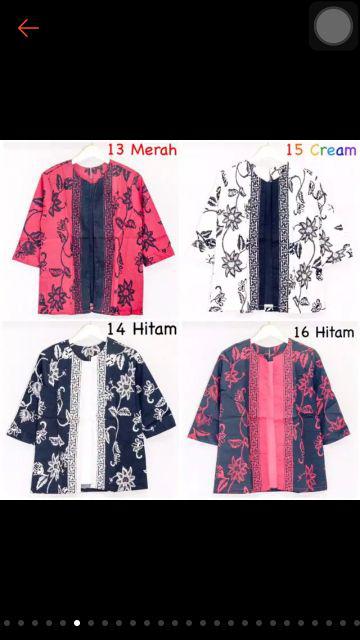 Vl88 - Atasan Baju Batik Wanita Lengan Panjang U/ Blouse Muslimah & Hijaber Bahan Katun Strecth