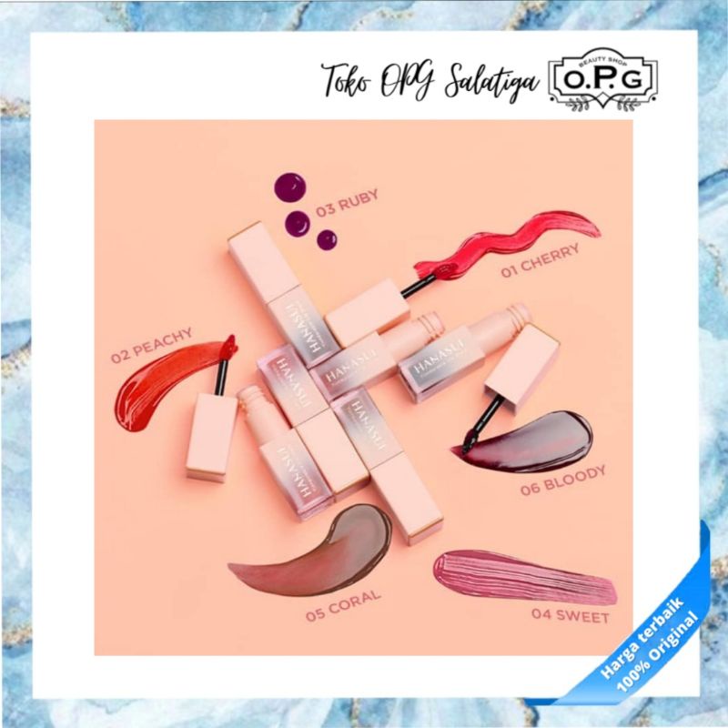 HANASUI - Tintdorable Lip Stain - Liptint Hanasui - Cherry, Peachy, Ruby, Sweet, Coral, Bloody, Copp