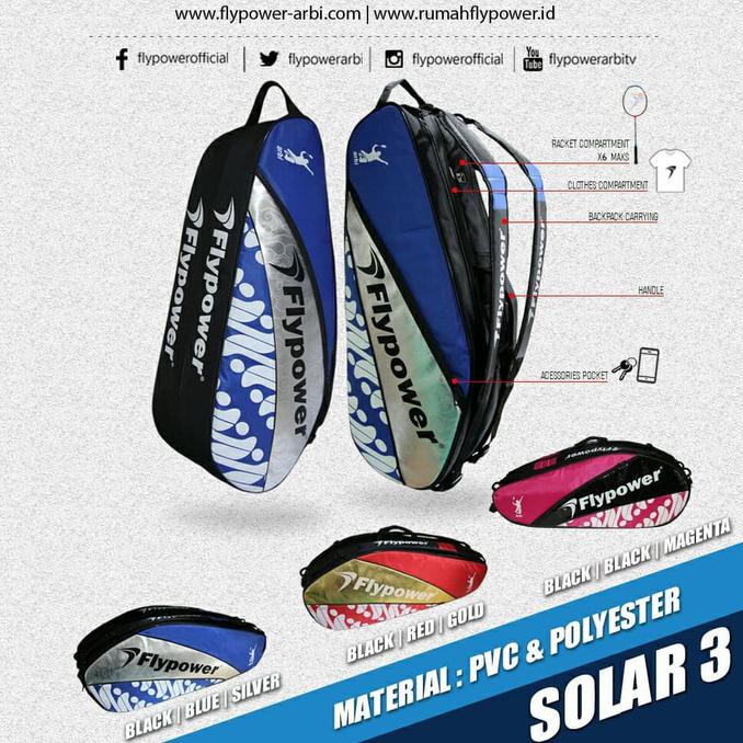 Tas Badminton / Bulutangkis Slempang - Flypower Solar 3