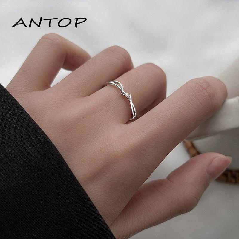 Cincin Model Terbuka Desain Geometri Gaya Simple Untuk Wanita