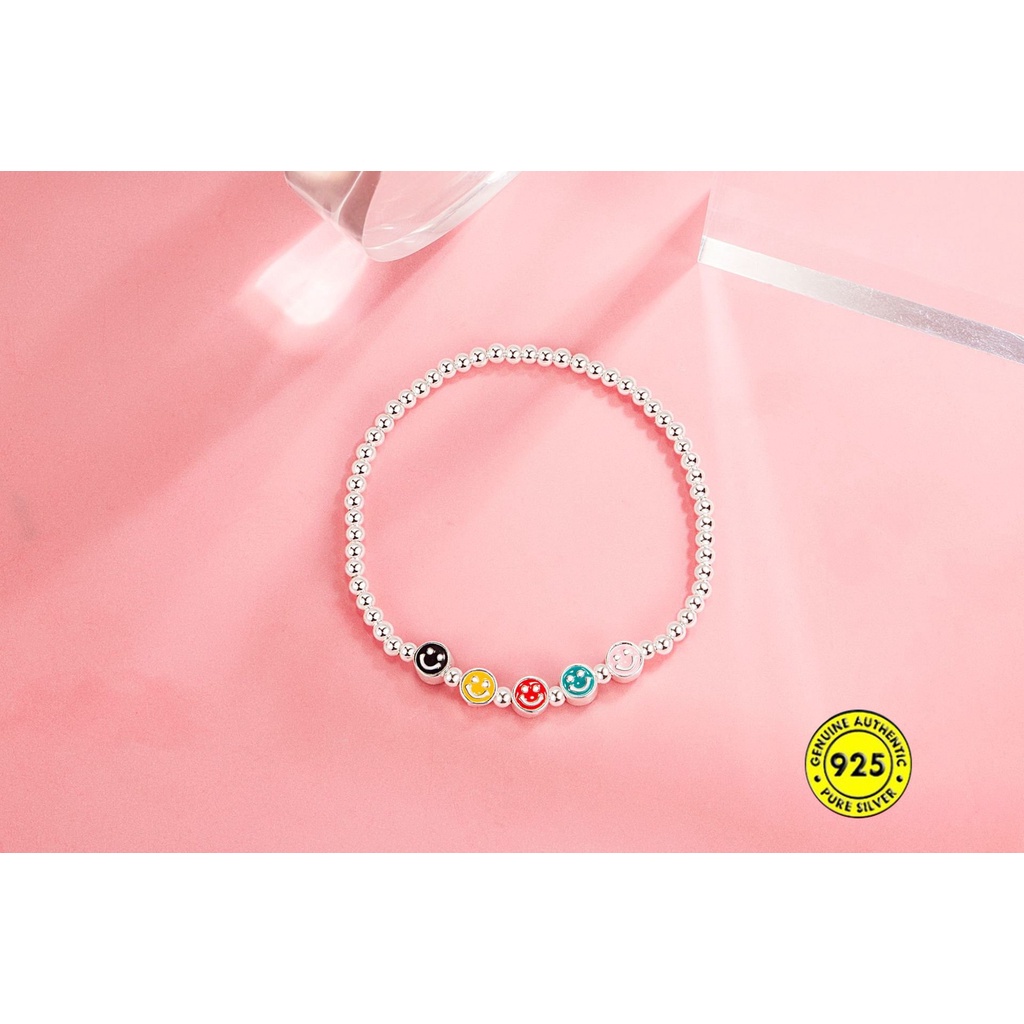 Gelang Tangan Rantai Aksen Smiley Face Lucu Untuk Wanita U1008