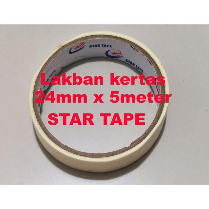 

Lakban Kertas 24Mm X 5 Meter Star Tape - Masking Tape 1 Inch