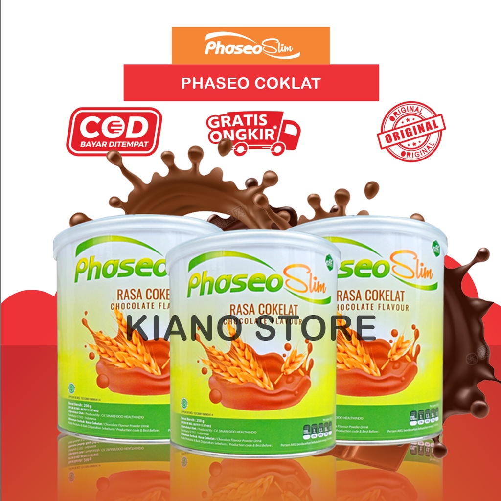 

Phaseo Slim (Coklat) - Phaseo Susu Diet - Susu Pelangsing Badan BPOM