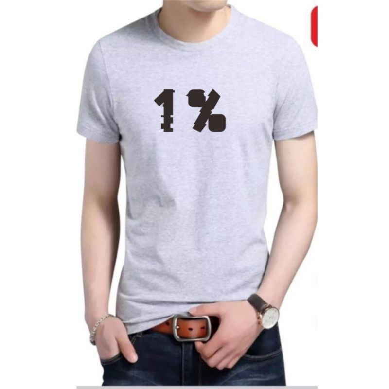 Kaos pria O-neck 1% Atasan Pria Dewasa Kaos distro Baju lengan pendek