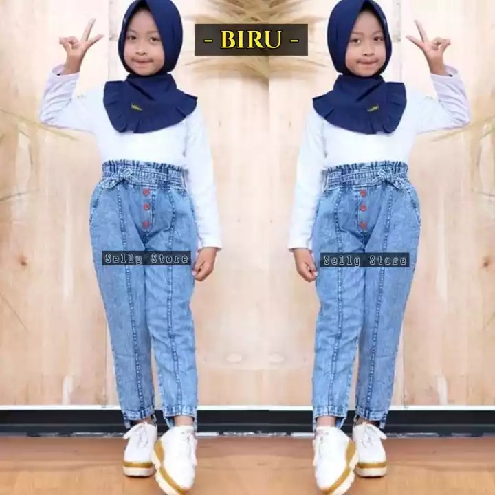 Baggy Snow Pants Jeans Anak Perempuan Usia 3-14 Tahun