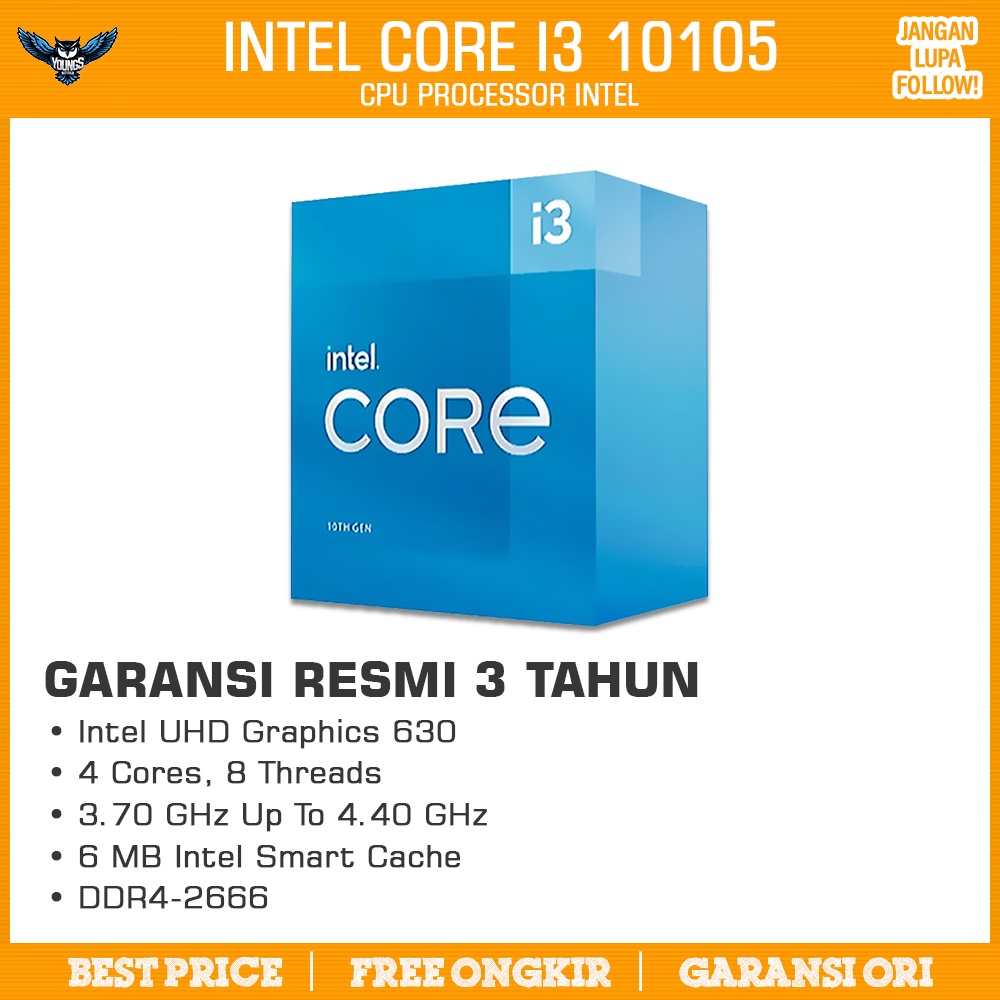 Intel Core i3-10105 3.7Ghz Up To 4.4Ghz [Box] Socket LGA 1200