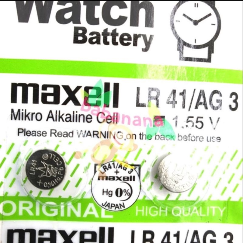 Maxell LR41 AG3 Baterai jam kancing battery button watch LR 41 AG 3