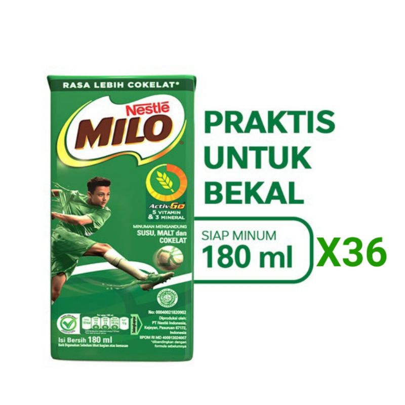 

NESTLE MILO ACTIV-GO 180 ML (DUS) MINUMAN SUSU & COKLAT CAIR UHT