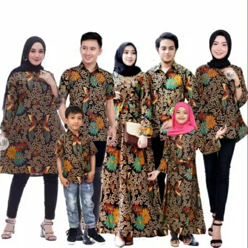 HANGGONO COUPLE ori najwa/ Couple batik / gamis batik couple Motif Sekar