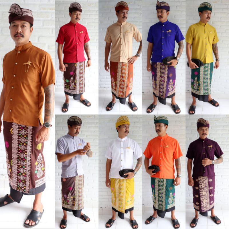 Baju Adat Bali MURAH/Busana Pria/Baju Koko/Semi Safari Moscrepe Bali Agung/