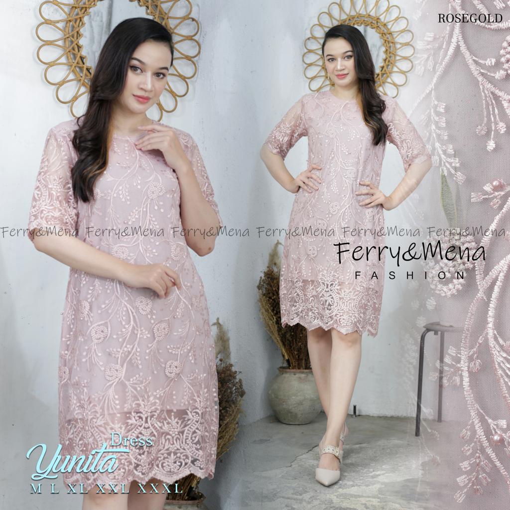 Dress Midi Tulle Yunita / Dress Tille Pendek Full Furing Aneka Pilihan Warna (EDISI NATAL)