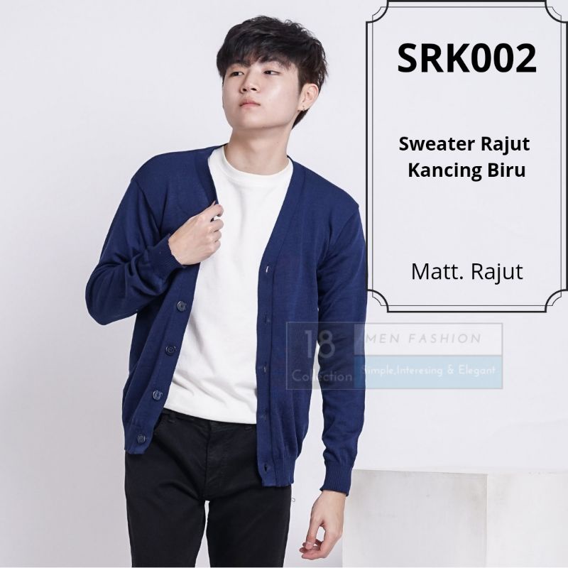 [Harga Termurah] Sweater Rajut Pria Korea Model Kancing 3 Warna