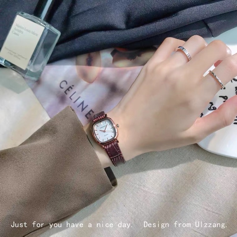 KOOLEY Jam tangan Couple Pasangan KY-BA wanita dan pria Warna coklat Gaya ulzzang Korea Import