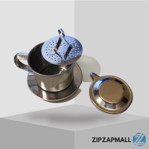 One Two Cups Filter Kopi Vietnamese Coffee Drip 100ml 8 Quai / Gelas Cangkir Filter Alat Penyaring Saring Saringan Kopi Tubruk Bubuk Peralatan Kopi Vietnam Drip Barista Stainless Portable / Vietnam Drip Dripper Coffee Maker Sekrup Set Murah Original