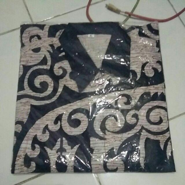 Risna Batik Hrb26 Kenongo Kemeja Hem Pendek Padi Pekalongan M L Xl Murah Keren Batik Pria Wajik Biru