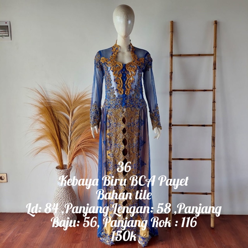 kebaya pengantin biru bca