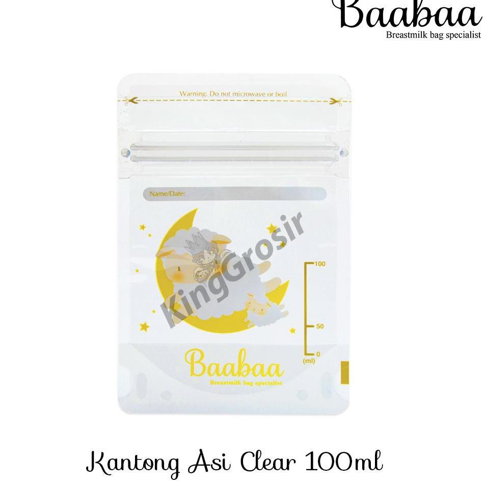 ( BigSale ) Baabaa Kantong Asi Double Zip Clear 100 ml / Breast Milk Storage / Penyimpan Asi .,.⁜