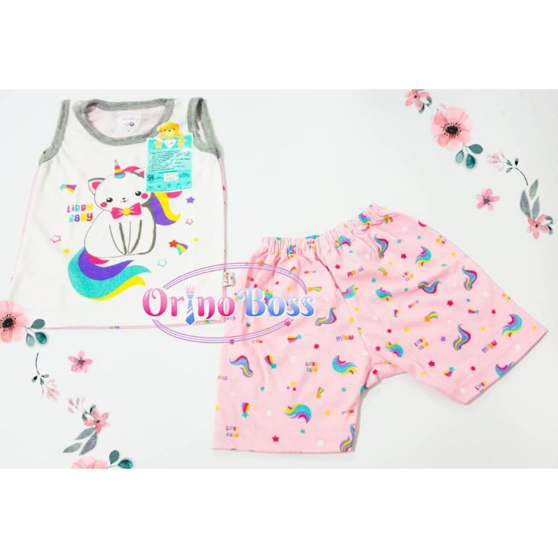 Setelan Kutung Oblong Libby Series Sablon Girls Size M