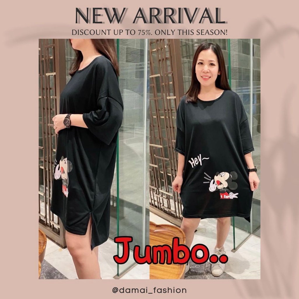 VS GG  - TUNIK dres wanita jumbo HEY MICKEY