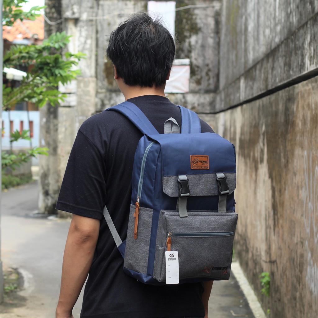 Ransel Gendong Pria Backpack Punggung Distro Extreme Tas Cowo SMP SMA Kuliah Berkualitas Bagus Keren Backpack Distro Kanvas Retro Bahan Impor Muat Laptop Tas Laptop In SMP SMA Kuliah Stylish Termurah