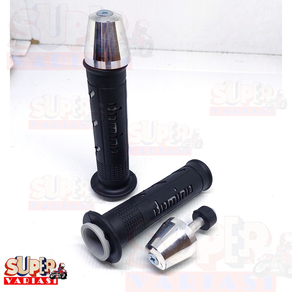 GRIP PLUS JALU STANG FU CHROM SEPASANG/ HANDGRIP MOTOR VARIASI/GRIP DOMINO SISIK JALU STANG MOTOR CHROM