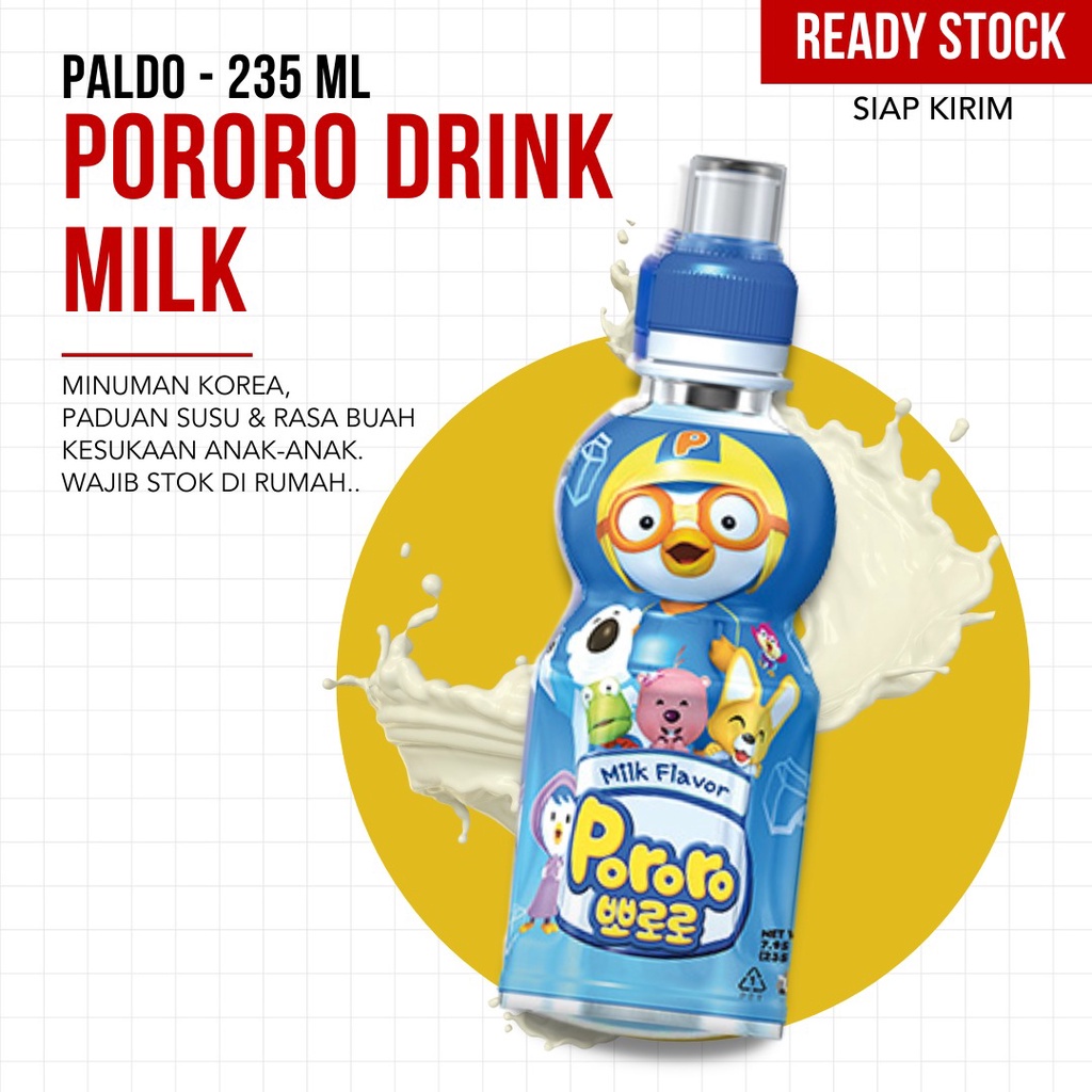 (TERMURAH) paldo - Pororo Drink Milk 235 ML