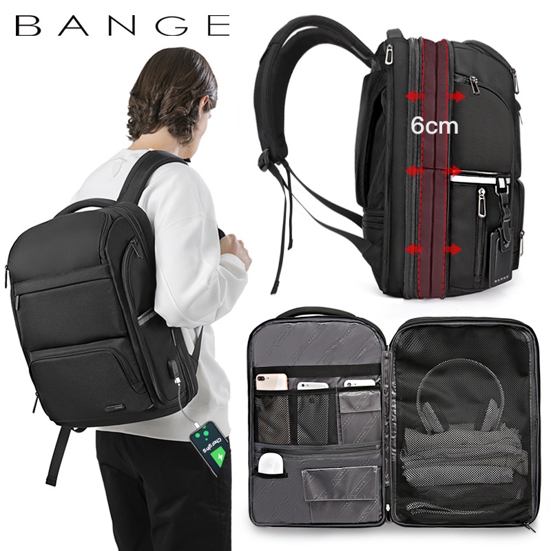 Bange Tas Ransel pria Laptop Kerja Backpack Pria UBS 17 Inch BG7309