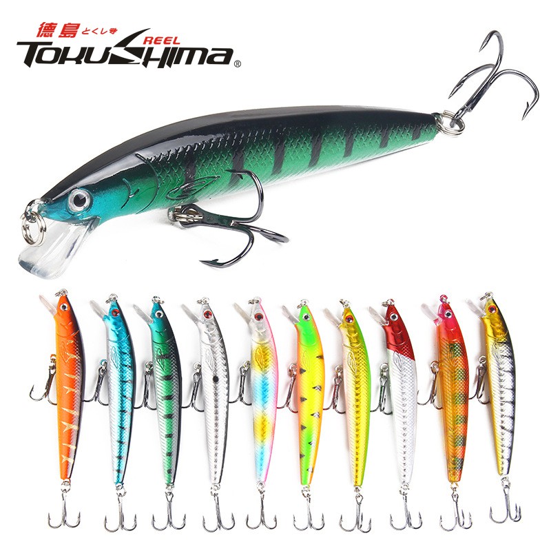 Umpan Pancing Buatan relix nusantara Plastic Bait Umpan Pancing Umpan Mancing Kail Pancing Sinking Minnow Umpan Ikan Alat Pancing Murah 1PCS 7.5g/10cm Umpan Mancing Clouser Minnow Alat Pancing