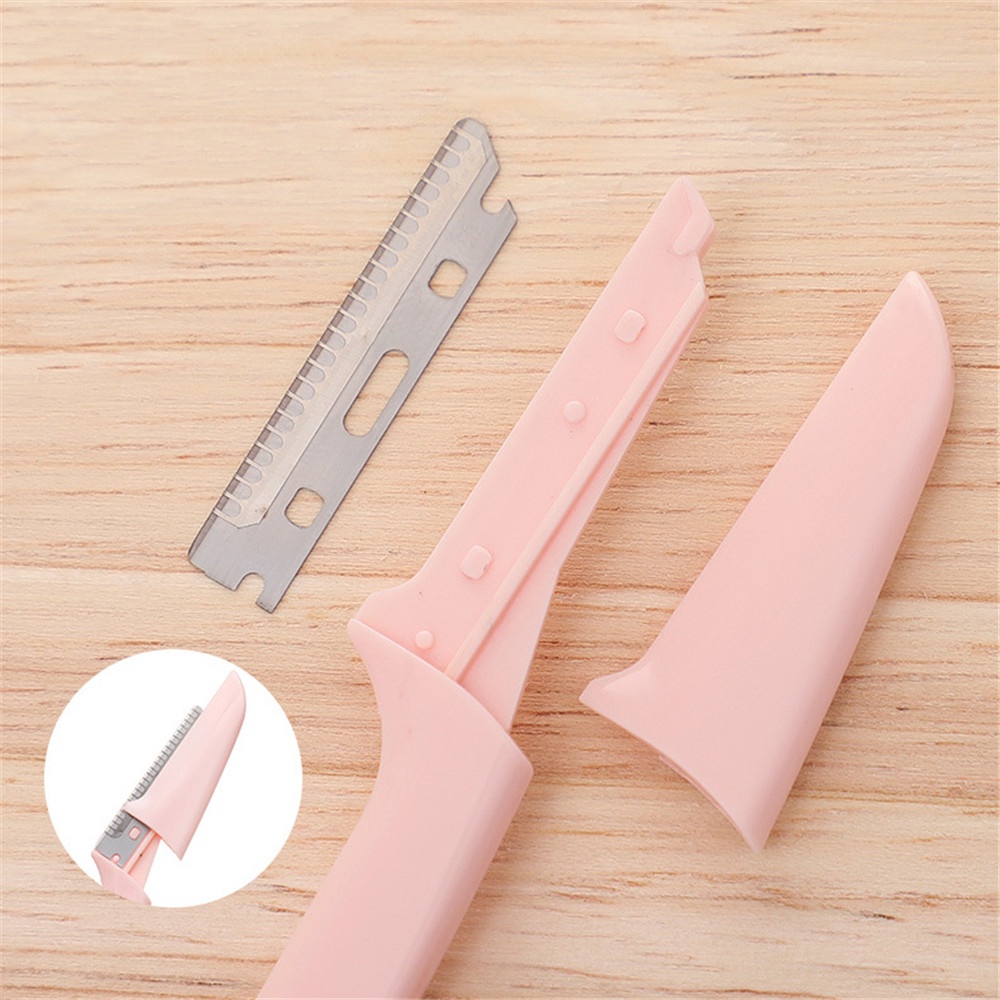 3 PCS/kotak Aman Lipat Pink Alis Scraper Alat Kecantikan