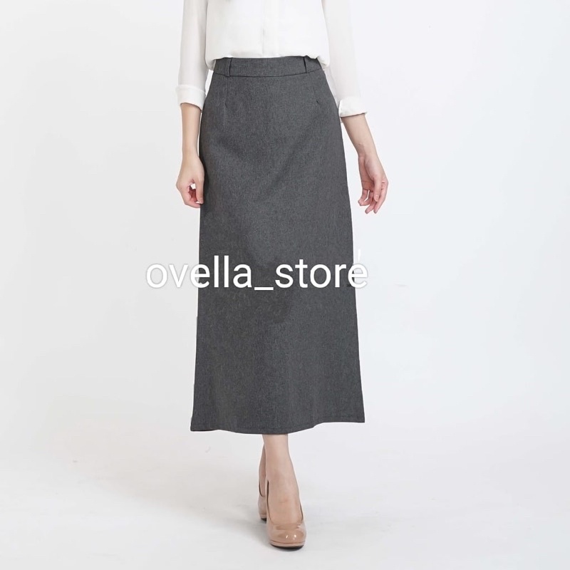 ROK KANTOR/ROK KERJA WANITA MODEL A LINE/BAHAN SEMI WOLL/SIZE S-XL