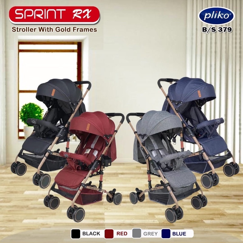 Stroller Pliko Sprint RX BS379 New with Shock Arbsorber Kereta Bayi