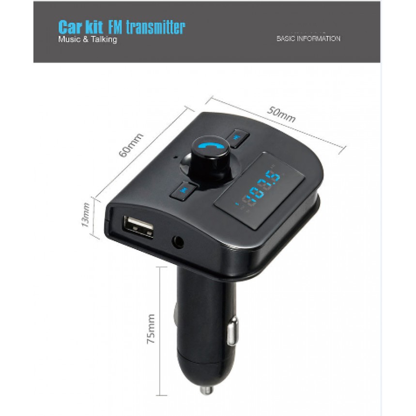 XK-760 Bluetooth 4.0 Handsfree Kit Dual USB Car Charger MP3 Player FM Transmitter