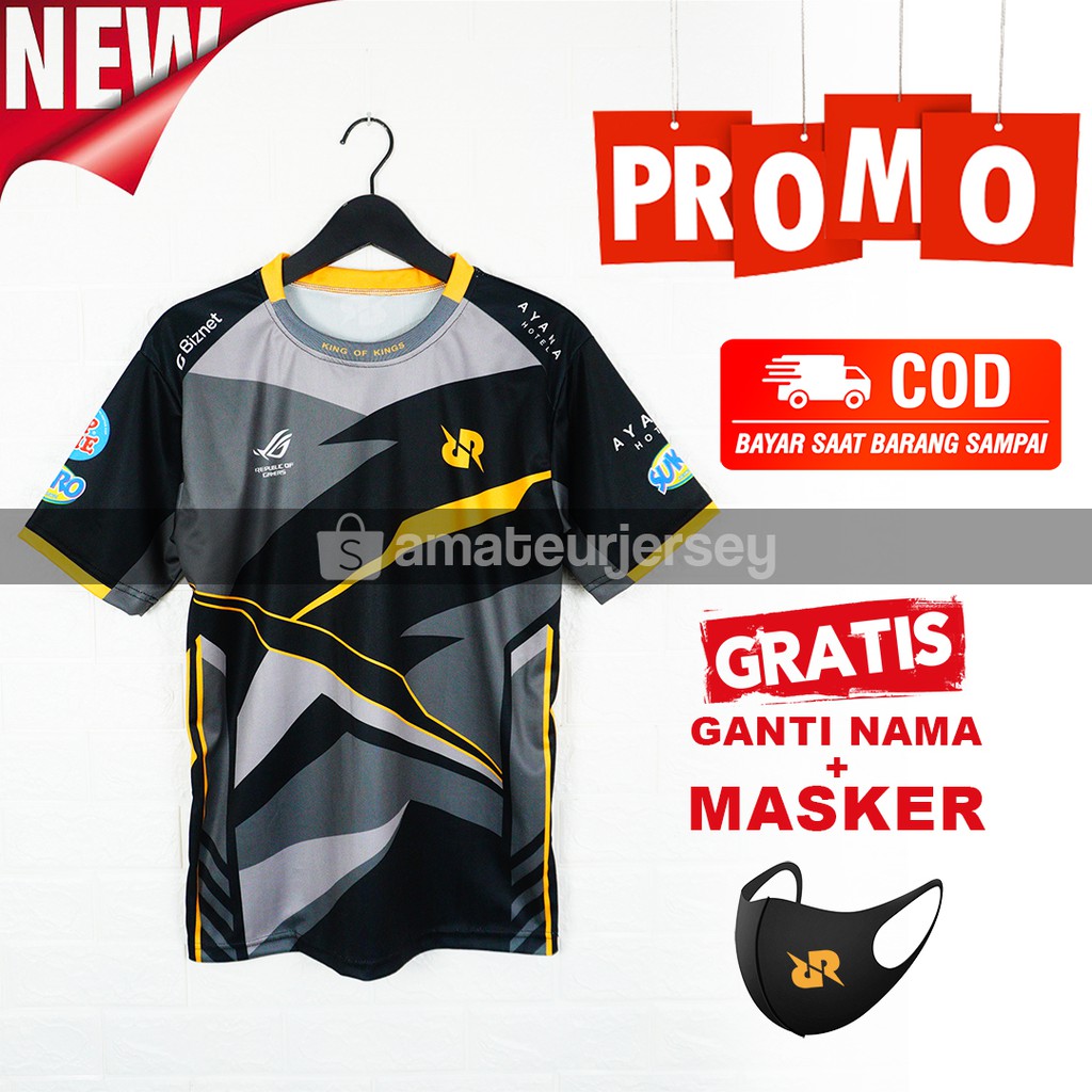 Jersey RRQ 2021 Terbaru DEWASA / ANAK FREE GANTI NAMA DAN MASKER RRQ