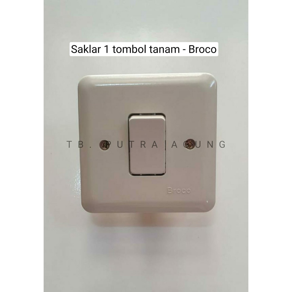 Saklar 1 & 2 tombol tanam - Broco