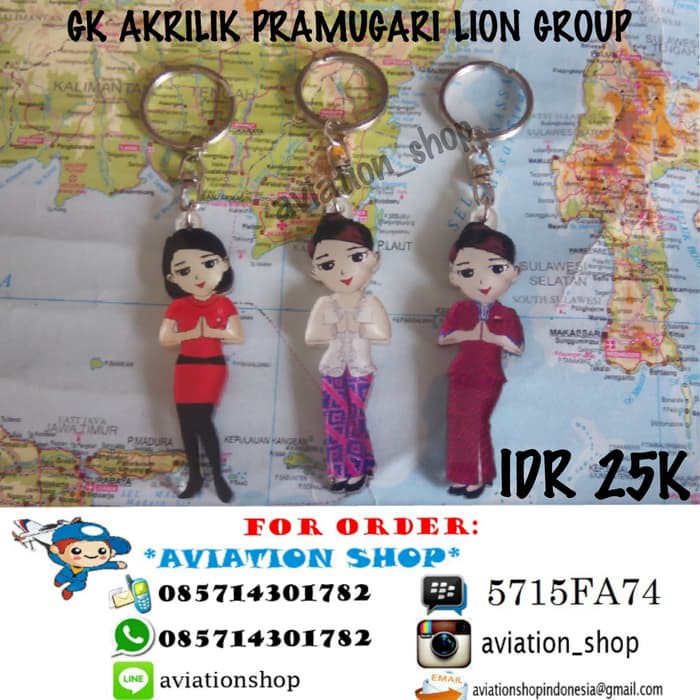 GANTUNGAN KUNCI AKRILIK PRAMUGARI LION- BATIK AIR- WINGS AIR