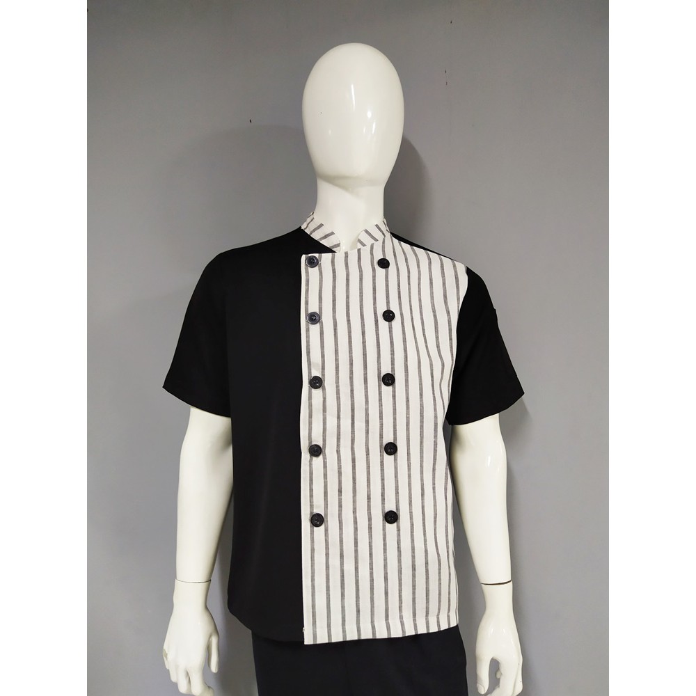 Chef Wear Baju Koki SS Komb Stripe