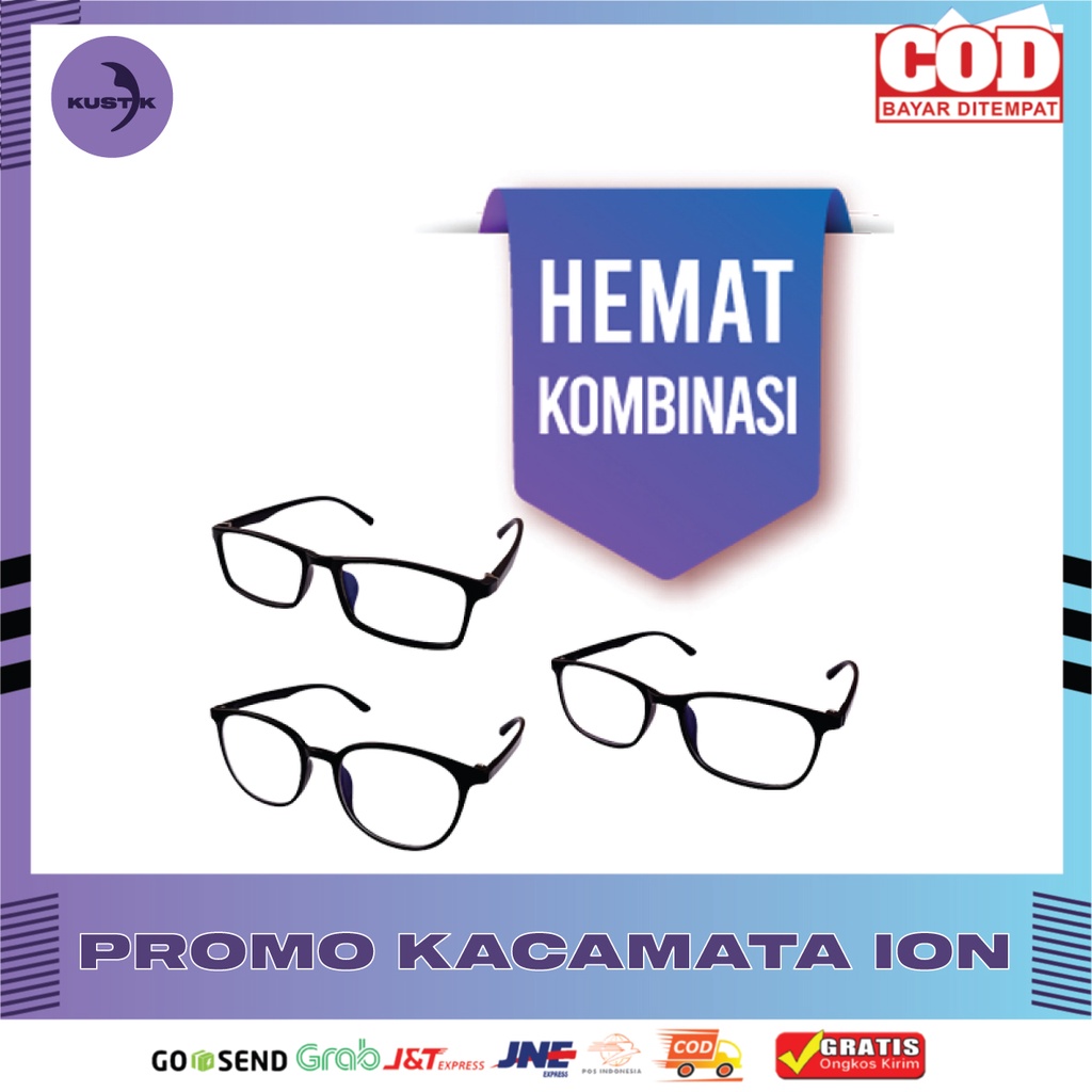KK KACAMATA ION REMAJA/PRIA/WANITA MEMBUAT MATA SEGAR SEHAT DAN CERAH/MELINDUNGI DARI CAHAYA BIRU