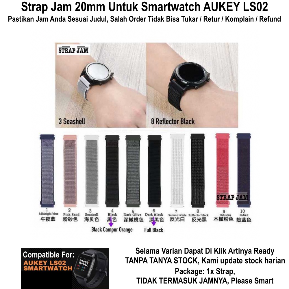 SPORT LOOP Tali Jam AUKEY LS02 LS-02 - Strap 20mm Velcro Krekan Nyaman