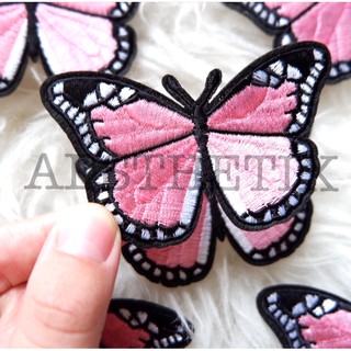 Blue Butterfly Kupu kupu Iron Patch Bordir Emblem 